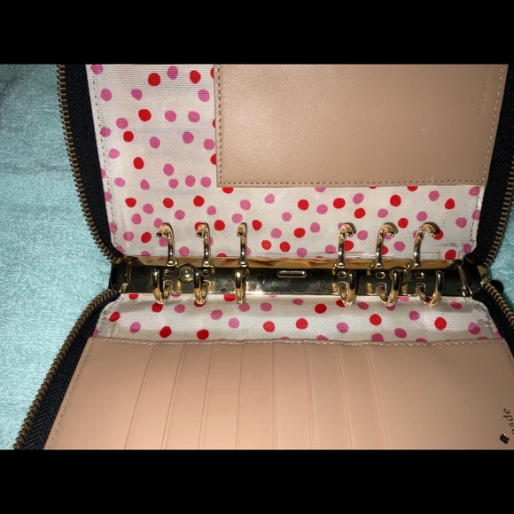 KATE SPADE Cameron Street Agenda Planner Cover Gently Used Black Leather - Picture 3 of 5